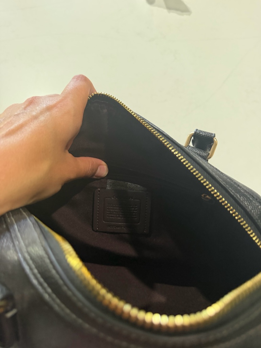 Coach Black Pebbled Leather Satchel with Gold Hardware - Picture 12 of 13